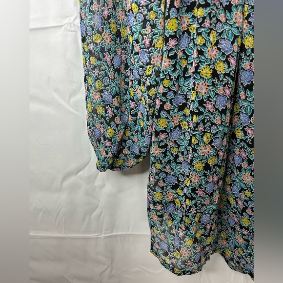 NWOT Free People Pennie Mini Dress in Black Floral (Size Large) - Picture 6 of 13